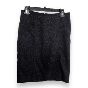 Tracy Evans Limited Womens Skirt Size 5 Black Leopard Animal Print Pencil
